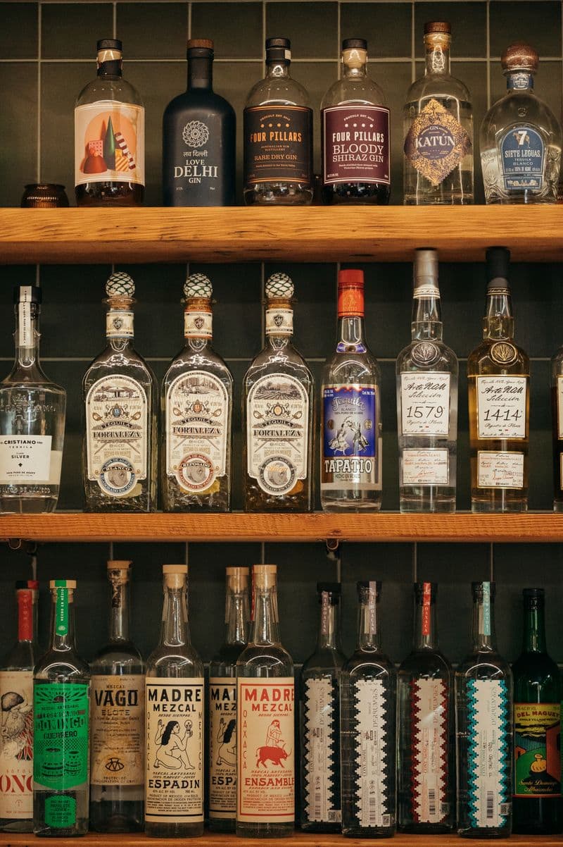 wall of tequila bottles